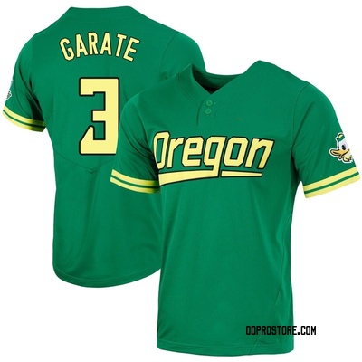 Men's Carter Garate Oregon Ducks Replica Two-Button Baseball Jersey - Green