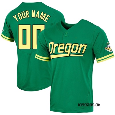 Youth Custom Oregon Ducks Replica Two-Button Baseball Jersey - Green